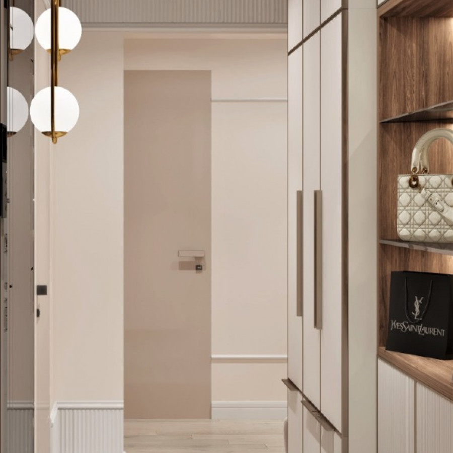 Коридор в неоклассике. ЖК Академ Риверсайд.